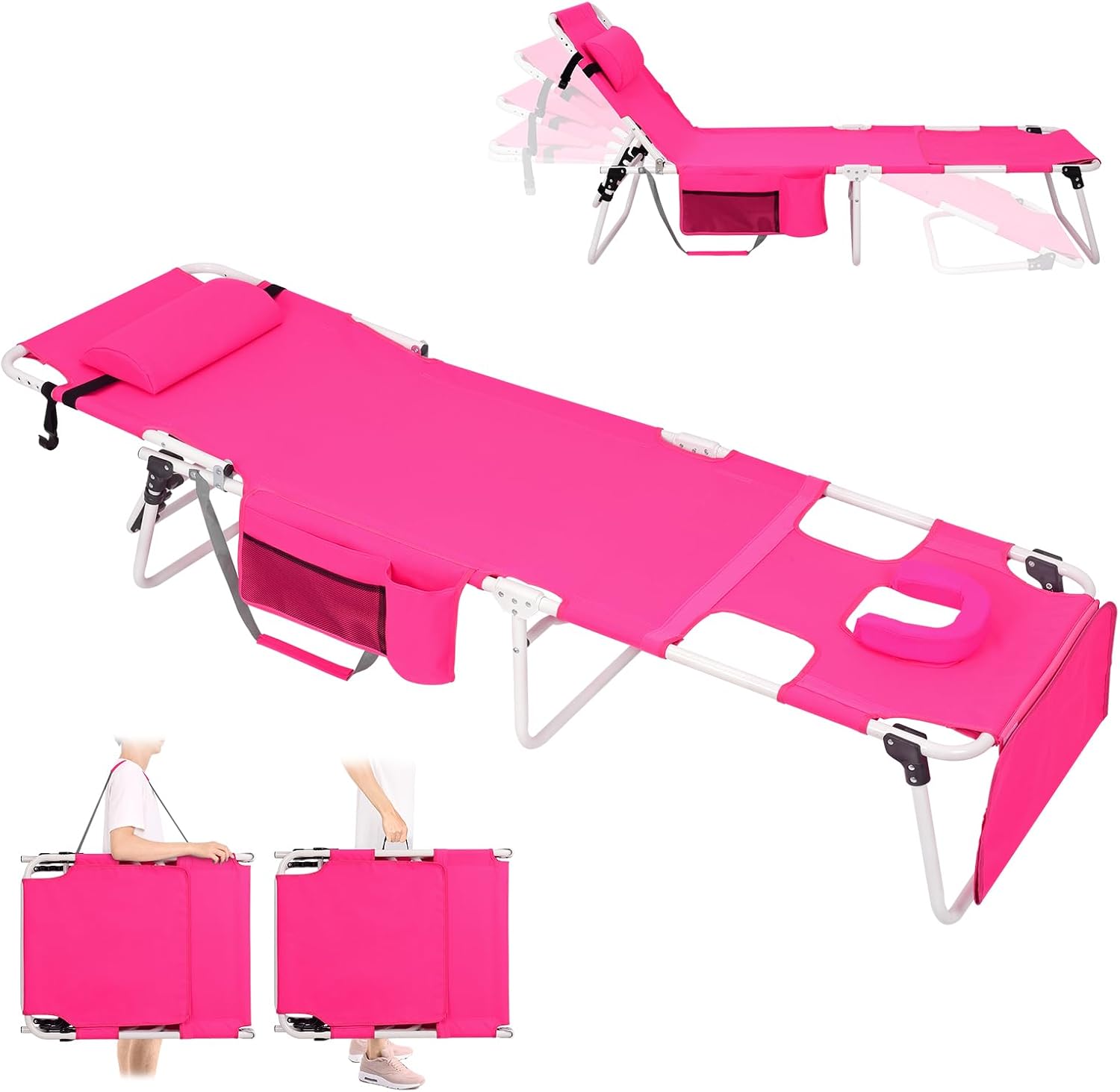 Heavy Duty Tanning Chair with Face Hole for Ultimate Comfort
