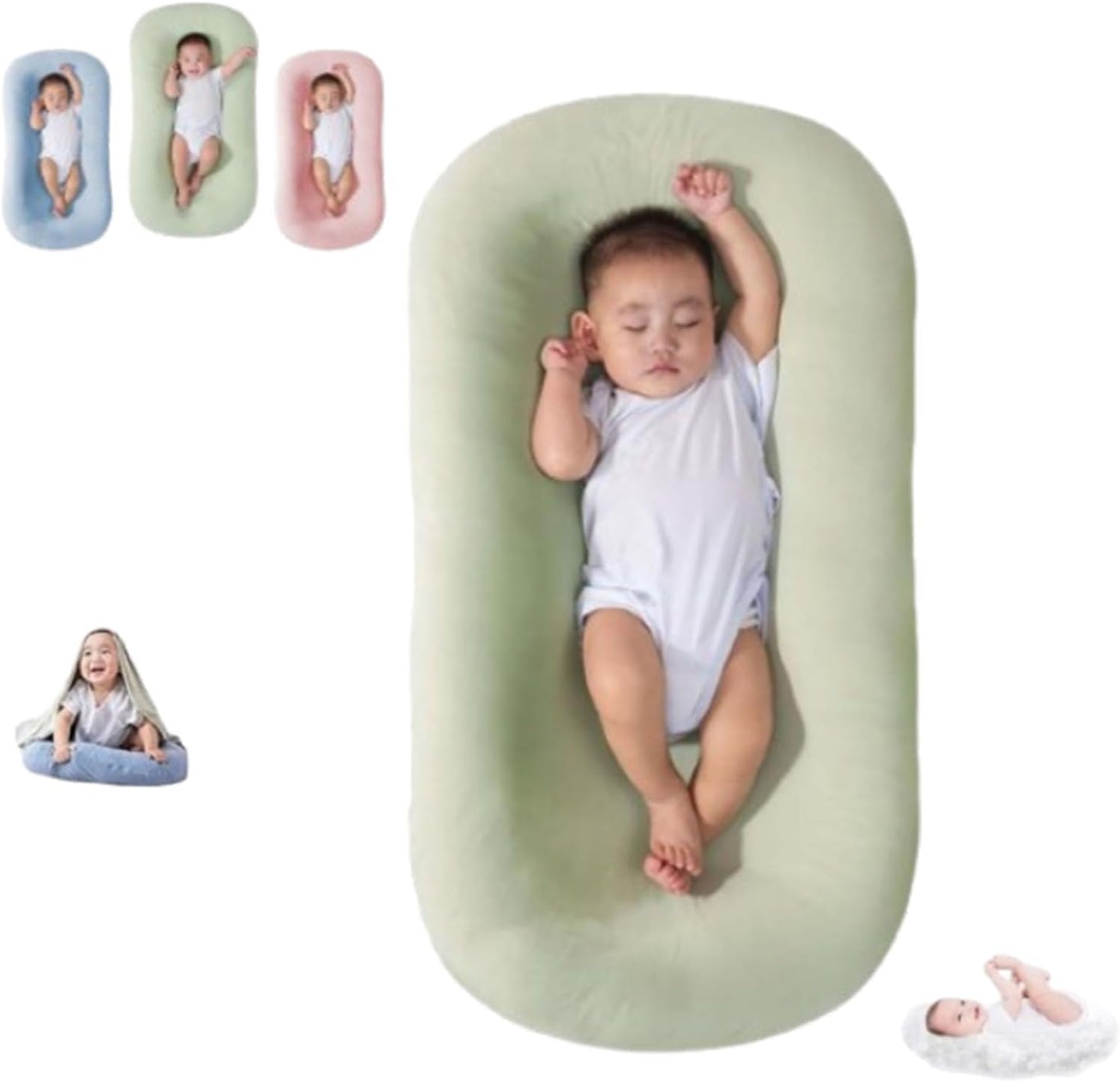 Ultra-Comfy Baby Lounger Set - Green Lake