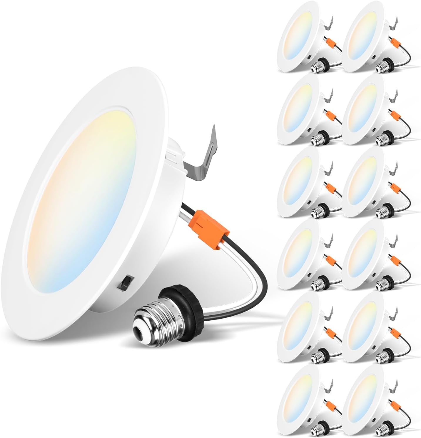 LVWIT 4 Inch LED Recessed Lights with Color Selectable Options