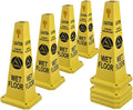 8-Pack 26.5in Caution Cones - 4-Sided Visible Safety Signs