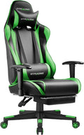 GTRACING Gaming Chair with Footrest Green - Ergonomic Recliner