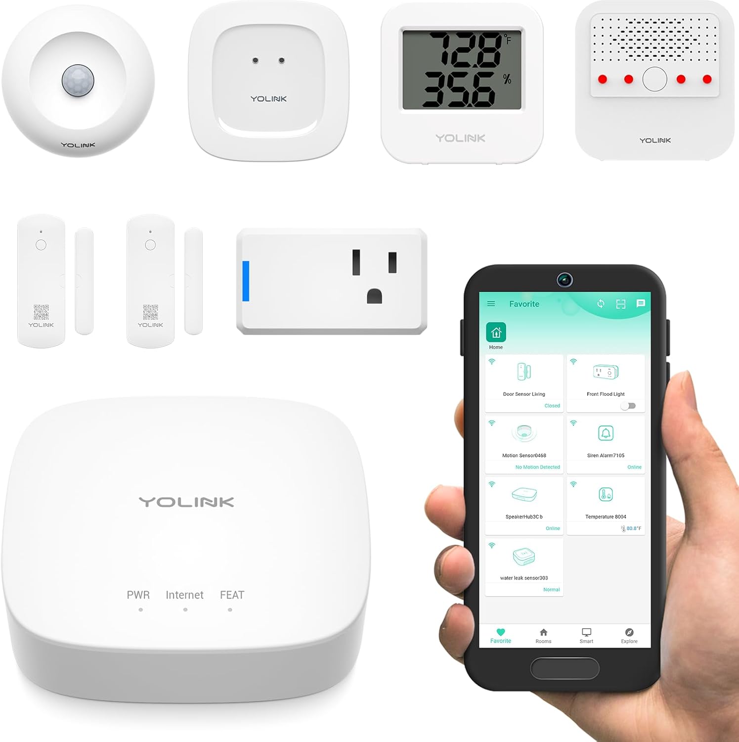 YoLink Smart Home Starter Kit: Easy Setup with Multiple Sensors