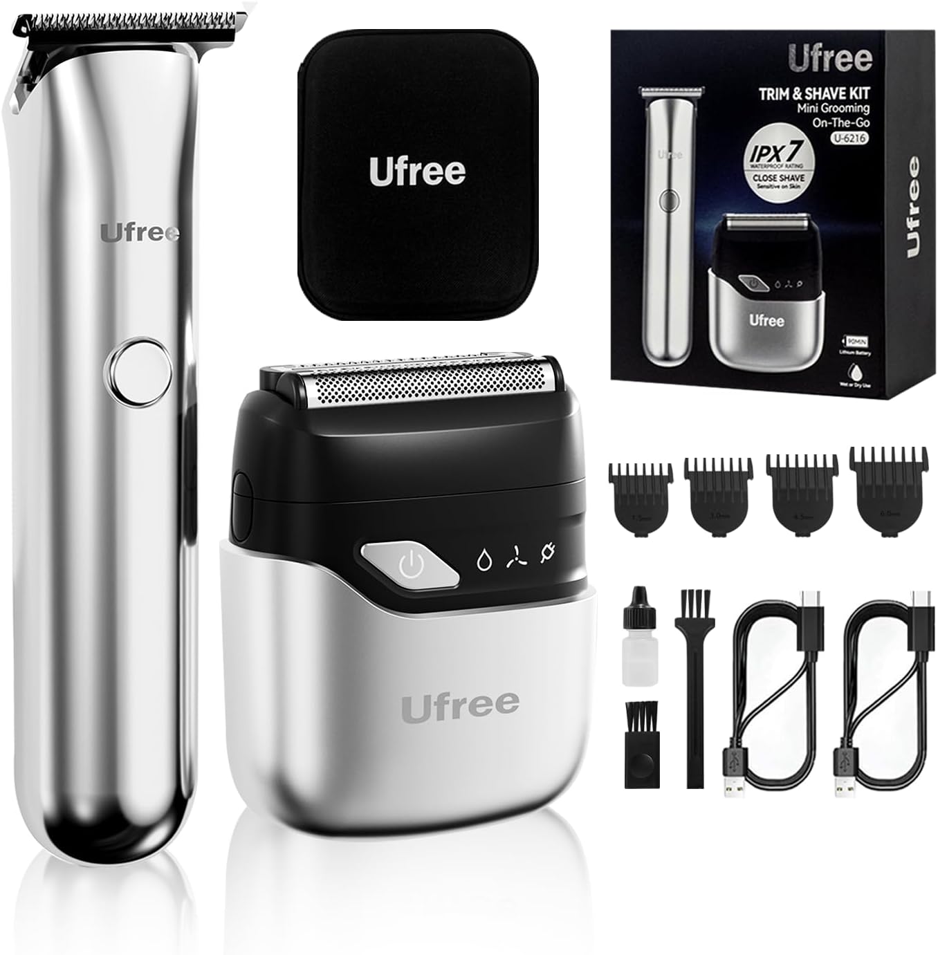 Ufree Beard Trimmer Kit: Precision T Blade & Foil Shaver Set