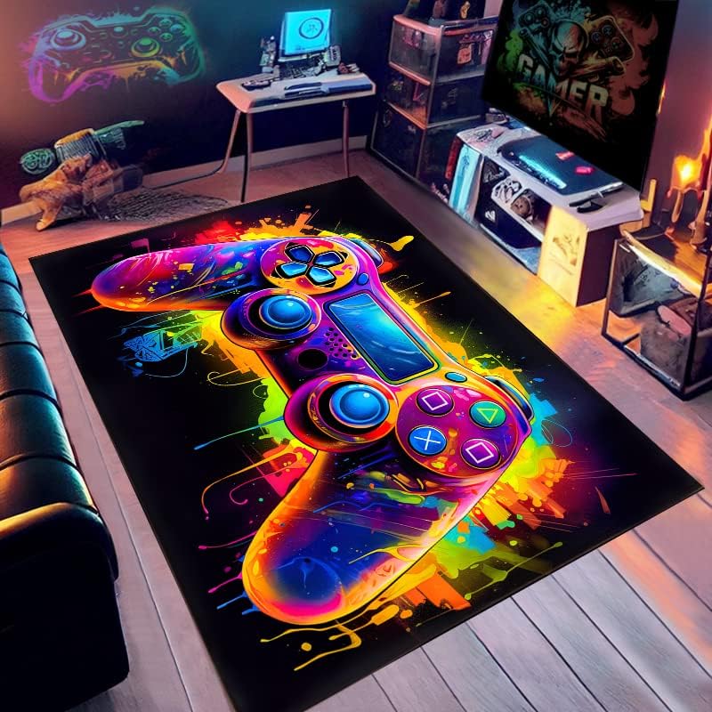 NEBOTON Gaming Rug: Vibrant Controller Design, 36x24in
