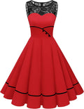 Bbonlinedress 50s Vintage Floral Lace Retro Rockabilly Swing Dress is