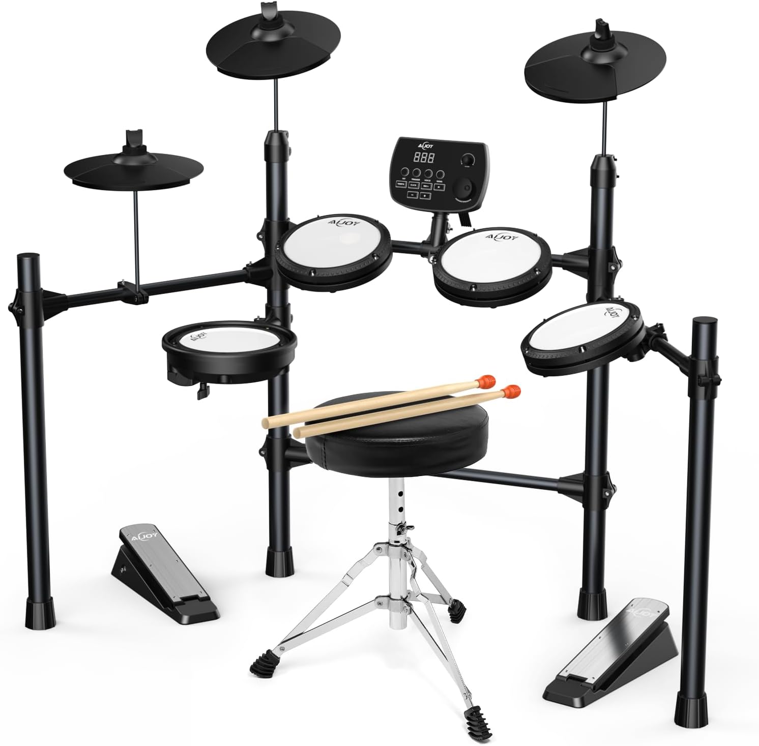 AiJoy Electric Drum Set with Mesh Pads for Quiet Practice