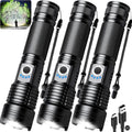 990,000 High Lumens Rechargeable Flashlights 3 Pack - Ultra Bright