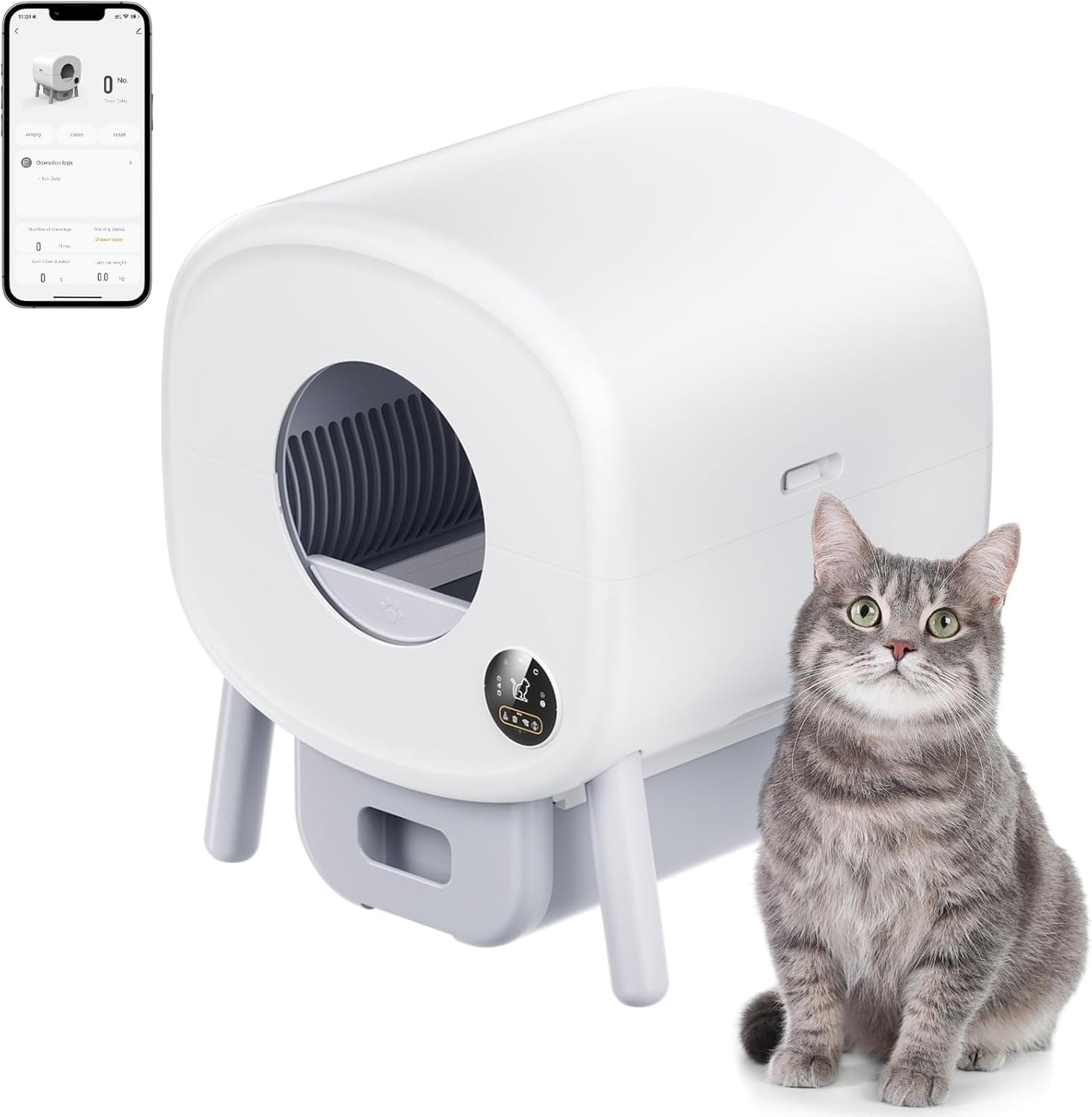 Smart Self-Cleaning Cat Litter Box - Odor Removal Technology