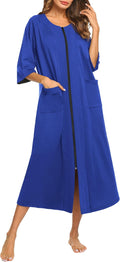 Women's Ekouaer Zipper Robe for Chic and Comfortable Wear