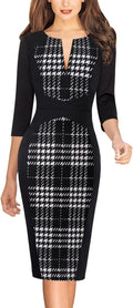 Womens Slim Zipper Up Work Business Bodycon Pencil Sheath Dress