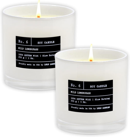 Luxury Scented Soy Jar Candle - Wild Lemongrass 2 Pack