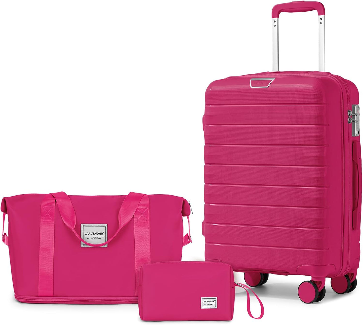 LARVENDER Luggage Sets 3 Piece with Hardside PP Material