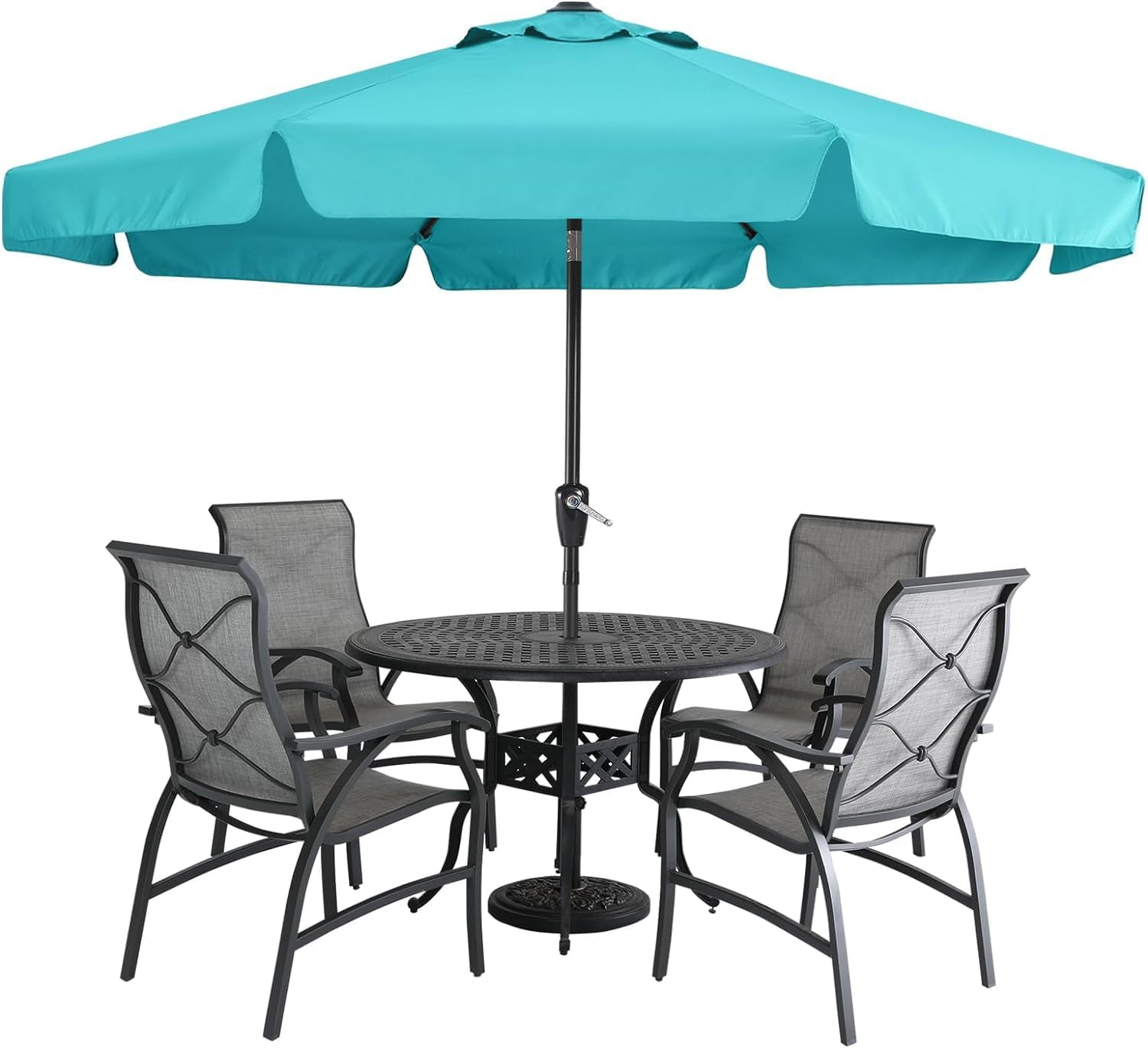 MASTERCANOPY 9ft Patio Umbrella with Elegant Ruffles for Shade