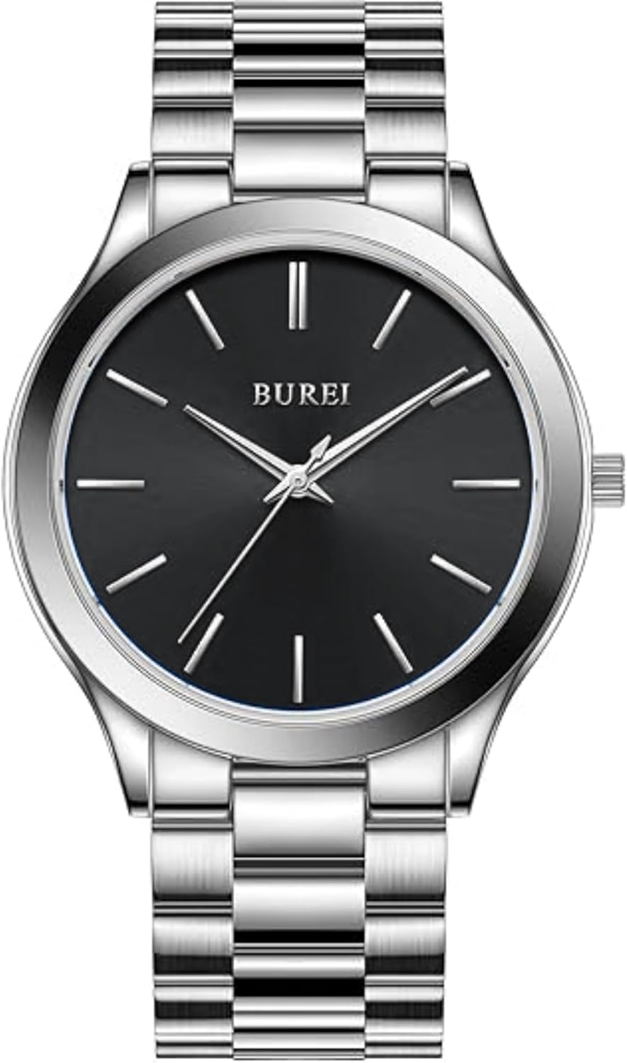 Stylish BUREI Men's Waterproof Quartz Watch for Business Use