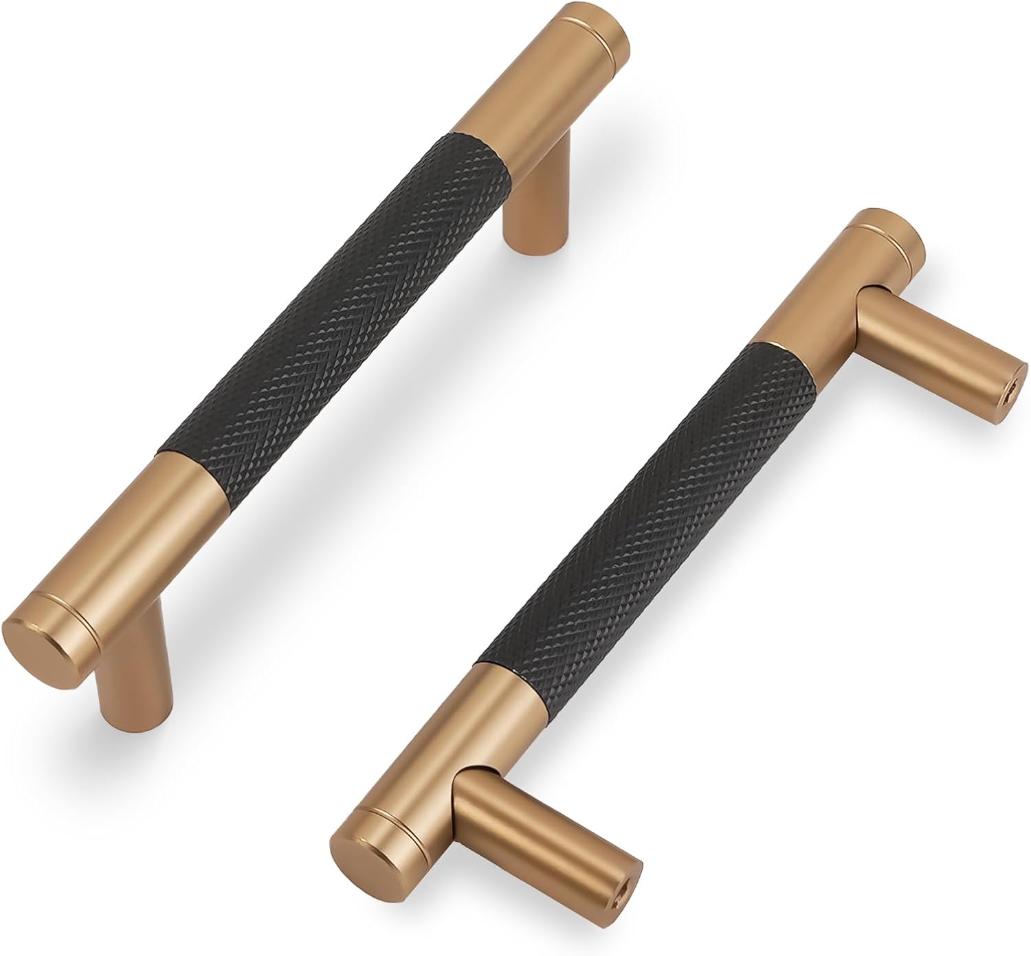 Knurled Cabinet Handles 3 Inch Matte Black and Bronze Finish