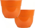 Indoor/Outdoor Glazed Brushed Happy Plastic Planter, Large - Pack of 2