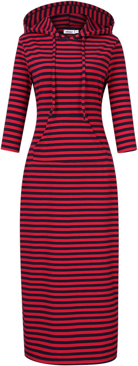 MISSKY Women's Casual Pocket Slim Pullover Maxi Dress Review