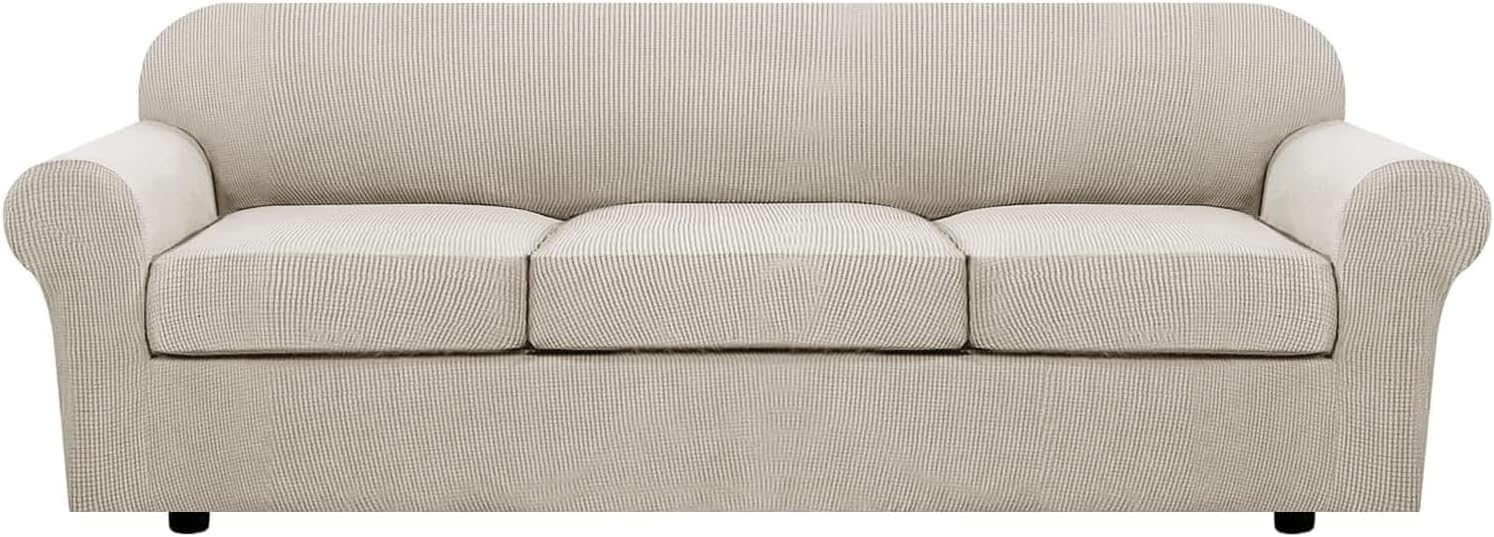H.VERSAILTEX 4 Piece Stretch Sofa Covers for 3 Cushion Couch