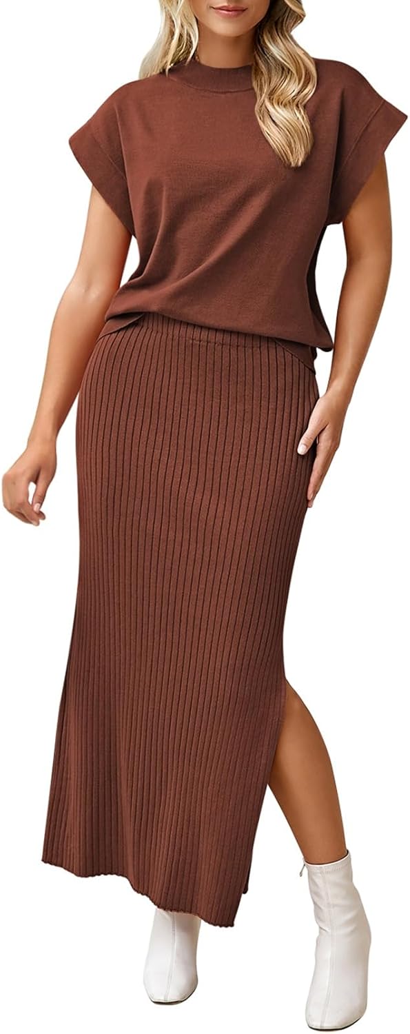 Pink Queen Women's 2 Piece Sweater Outfits Set for Summer Fun