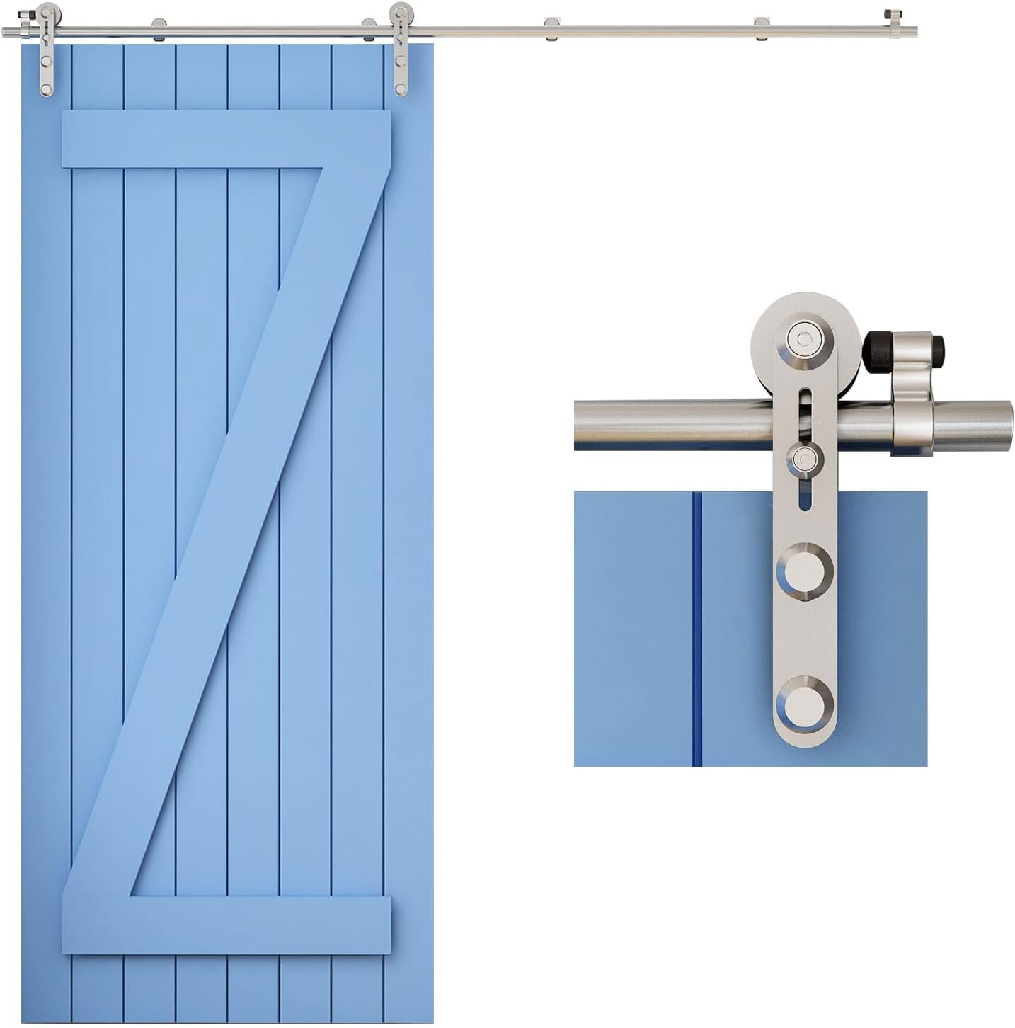 TSMST 6.6FT Sliding Barn Door Hardware Kit for Smooth Operation