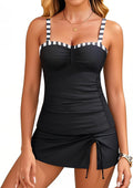 Womens Underwire Tankini Swimsuit with Skirt - Tummy Control