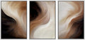 Abstract Neutral Brown and Beige Framed Canvas Print - 24in x 36in