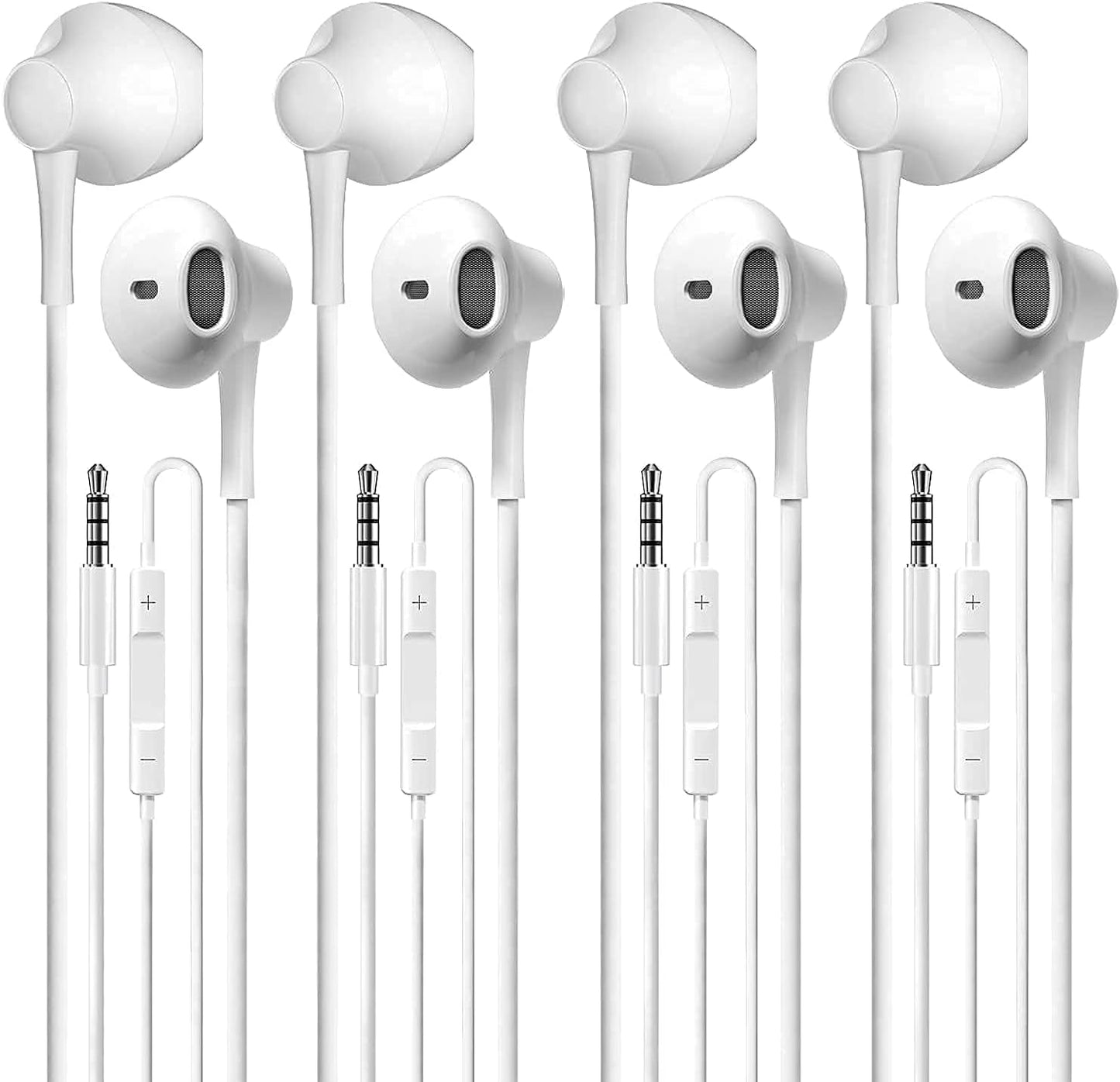 4 Pack Wired Earbuds with Mic & High Sound Quality - Versatile Compatibility!
