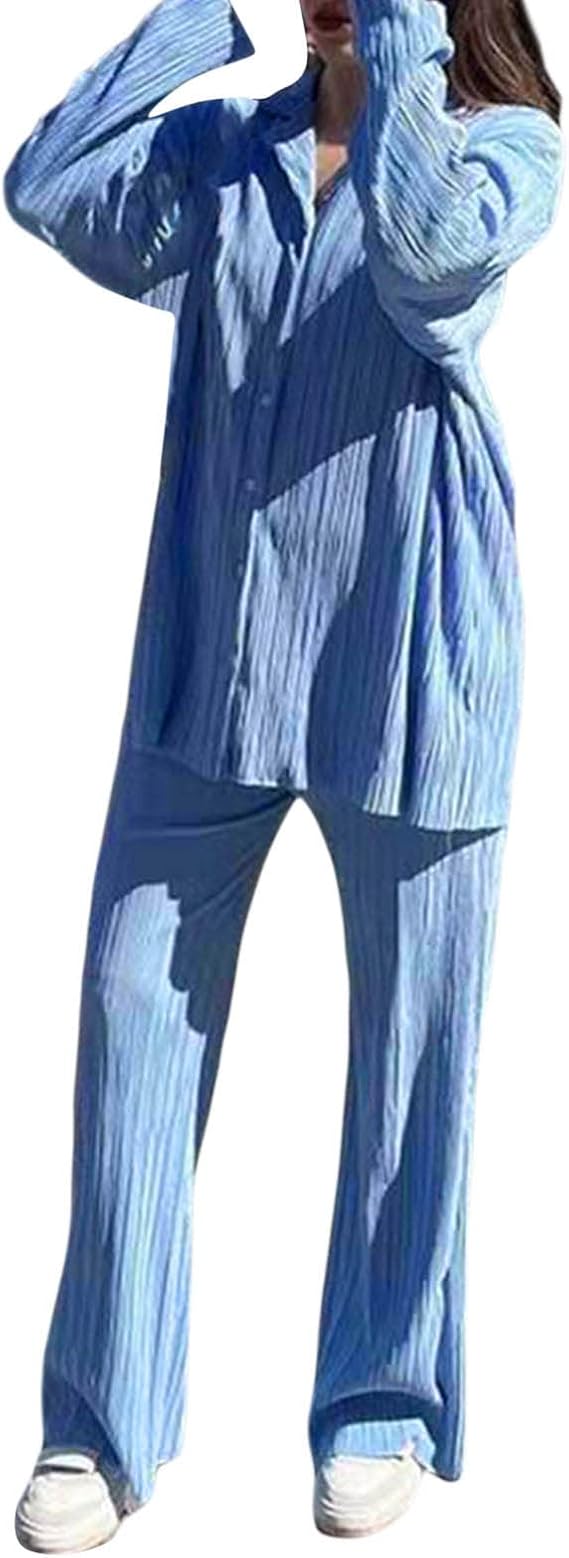 NUFIWI Women Y2K Floral Printed Oversized Pants Set for Summer