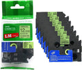 6 Pack of Compatible TZe-D31 Black on Fluorescent Green Tape