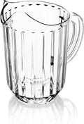 Water Pitcher (Clear) 60 oz Set of 12 - Durable Lightweight Serveware