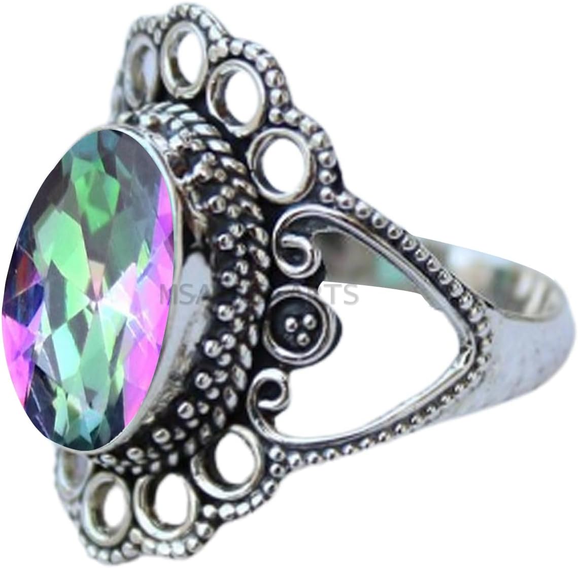 Solid 925 Sterling Silver Ring with Genuine Black Onyx Gemstone