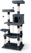 Extra Wide 58-in Cat Activity Tree with Two Top Perches - Spacious