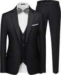 Men's 3 Piece Slim Fit One Button Suit Set - Elegant Party Blazer Vest