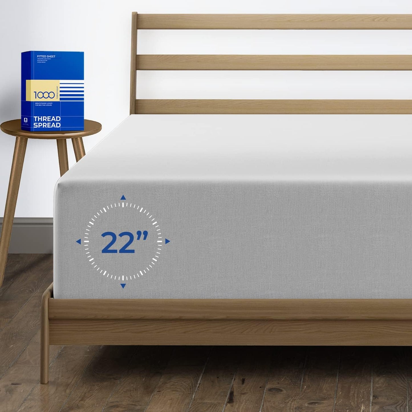 100% Egyptian Cotton Extra Deep Pocket Fitted Sheet King Size
