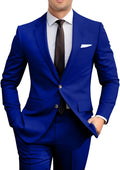 Men's Slim Fit 2 Piece Suit - Two Button Jacket and Pants Set
