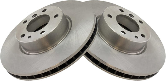 TRQ Front Brake Rotors Set Vented for BMW 530i and 540i
