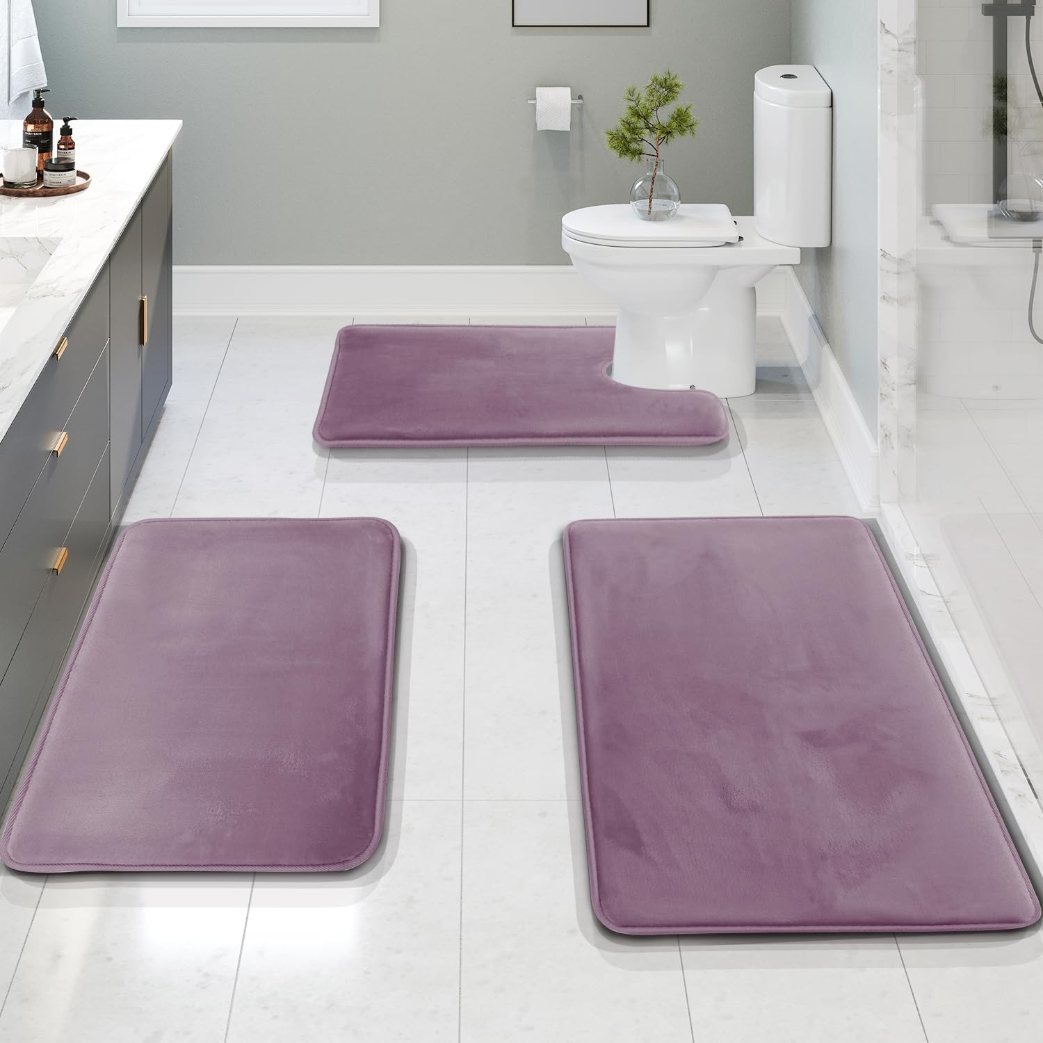 Clara Clark Bathroom Rugs - Ultra Soft Memory Foam Bath Mats