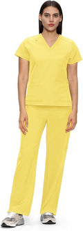 Scrubs for Women V-Neck Top & Cargo Pants - 12 Pockets