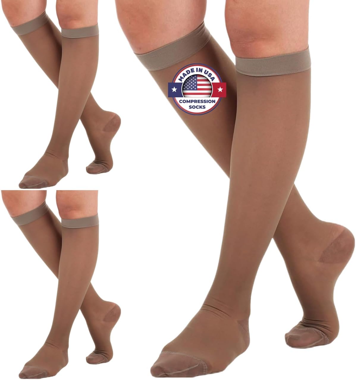 Sheer Compression Socks for Women - 15-20mmHg Supportive Wear