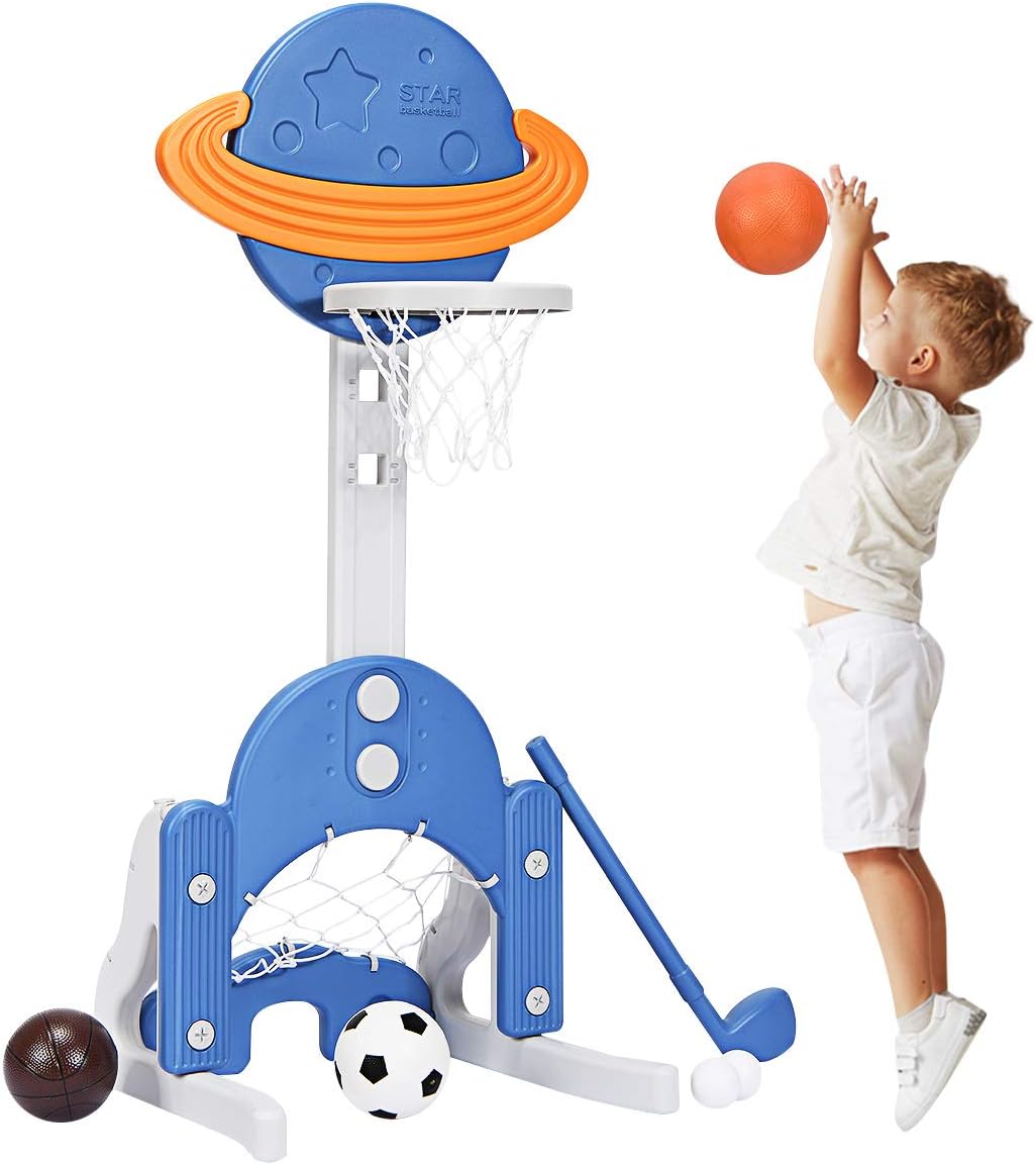 Costzon Kids Basketball Hoop - 3-in-1 Activity Center for Fun