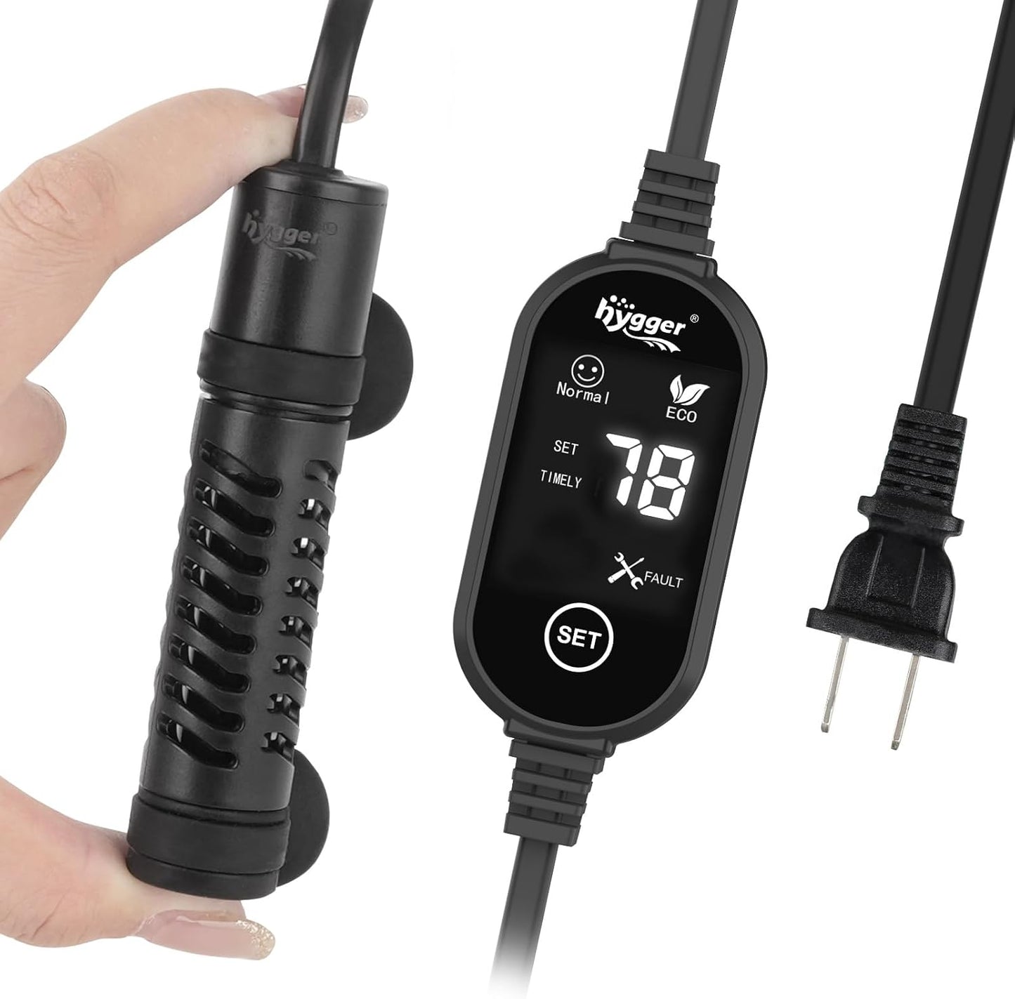 Hygger Ceramic Submersible Aquarium Heater - Auto Thermostat for Fish Tanks