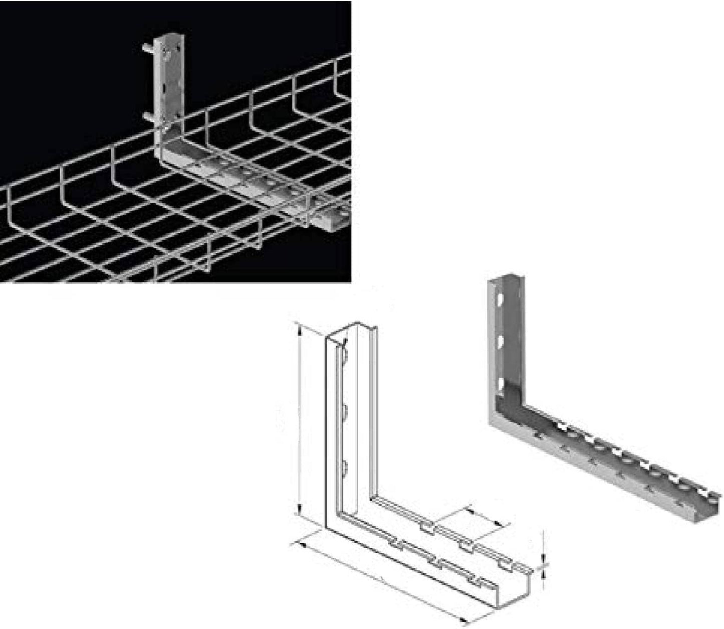 Kable Kontrol L Type Bracket for 12in Cable Management Rack