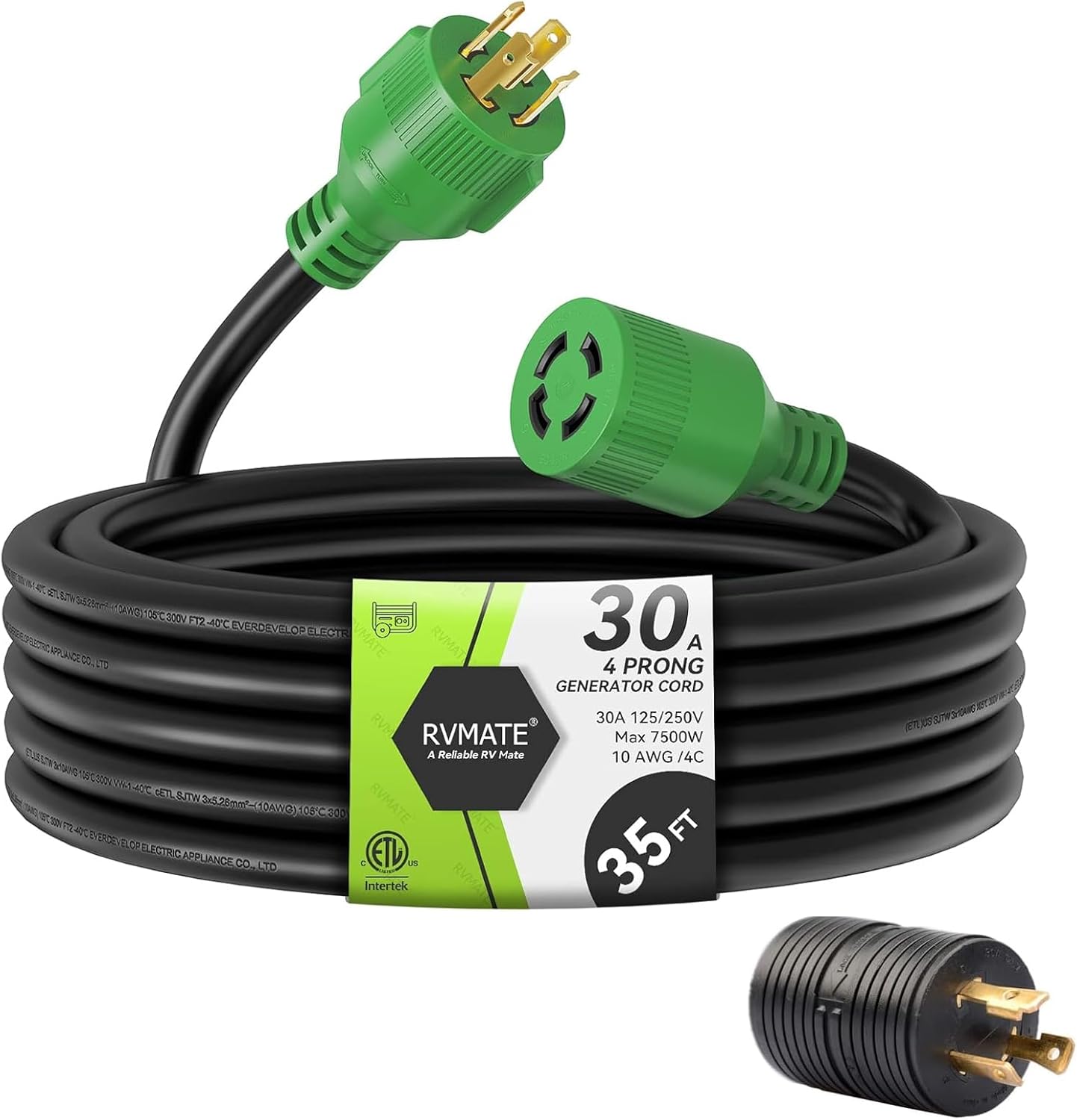 RVMATE 30 Amp Generator Cord 35 Feet for Safe Power Supply