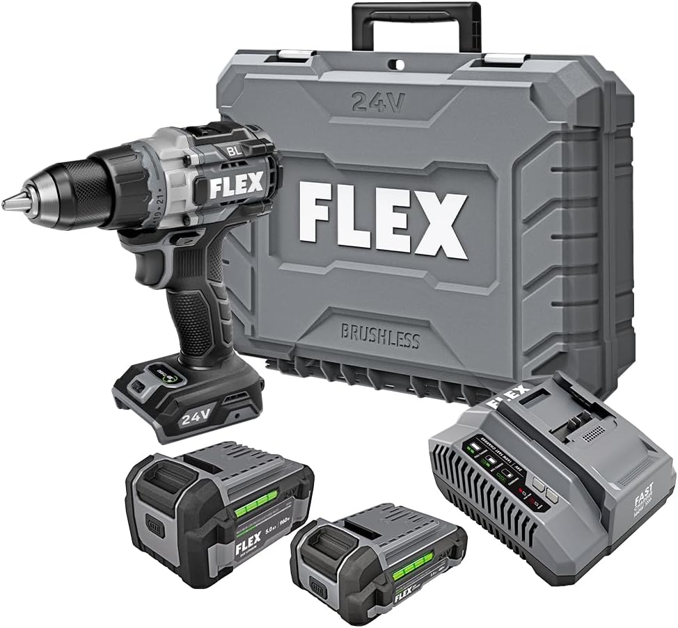 FLEX 24V Brushless Cordless Drill Driver with Turbo Mode Kit