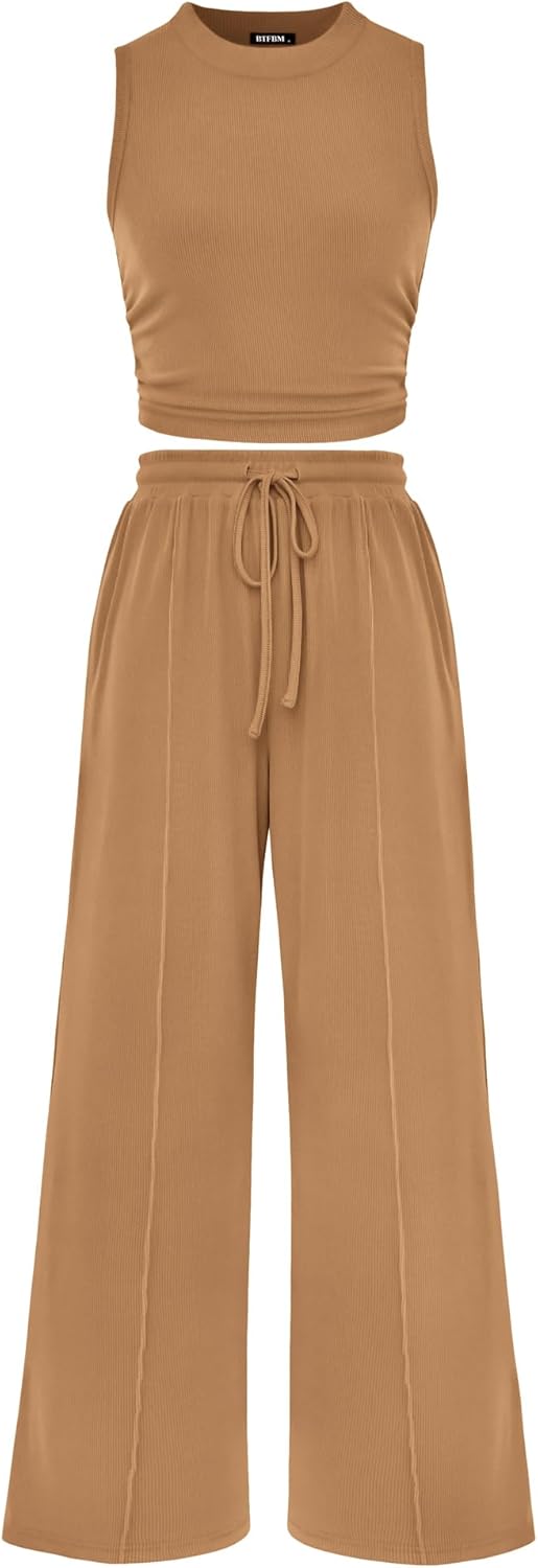 BTFBM Women Summer 2 Piece Outfits for Beach and Lounge Wear