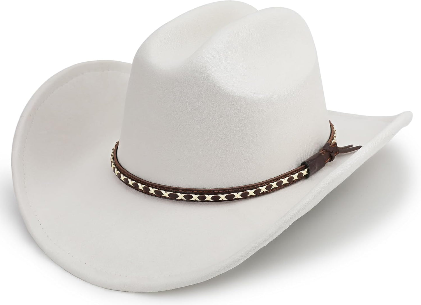 Western Cowboy Hat for Men and Women - Unisex Wide Brim Felt