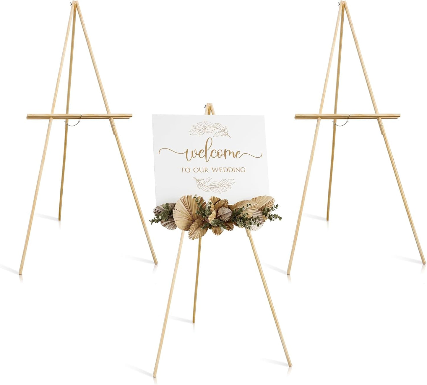Wooden Easels for Display - Adjustable Tripod Stand for Events