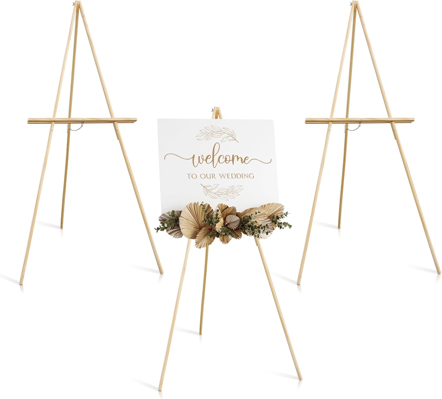 Wooden Easels for Display - Adjustable Tripod Stand for Events