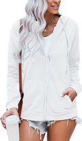 Women Casual Full Zip Up Hoodie - Loose Fit Lightweight Jacket
