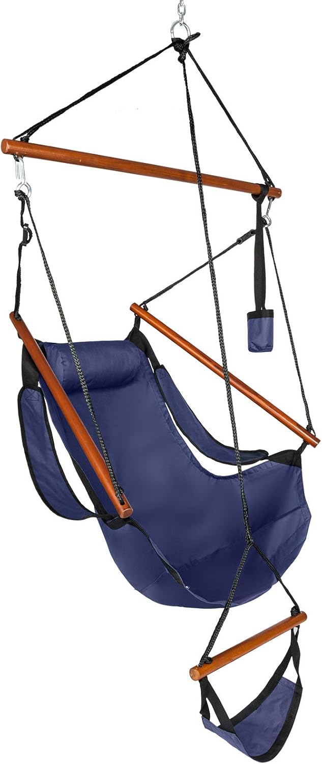 Deluxe Sky Chair Swing Set - Weather Resistant (Navy Blue)